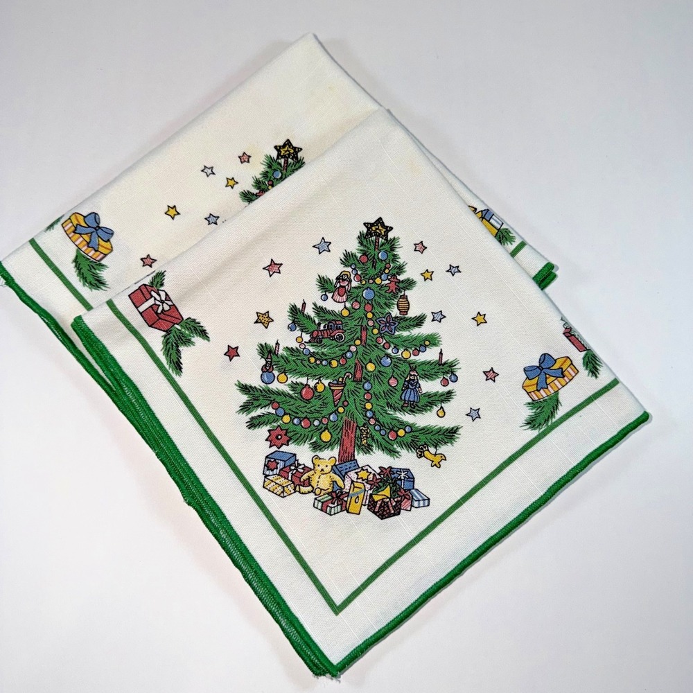 Nikko Happy‎ Holidays Fillani & Cohn Christmas Tree Napkin Set of Two Vintage
